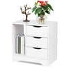 Chest of 3 Drawers Bedside Table Cabinet Nightstand Storage Side Cupboard White