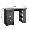 Computer Desk 3 Drawers Computer Table Wooden Office Workstation Writing Table