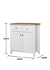 Compact 2 Doors 2 Drawer Sideboard Storage Cabinet Cupboard White Oak