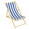 Traditional Stripe Folding Solid Wood Garden Beach Sea Pool Side Chair Deckchair