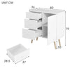 Industrial Kitchen Storage Buffet Cabinet Sideboard with 3 Drawers & Door Wooden