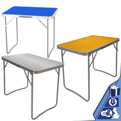 MDF PORTABLE INDOOR OUTDOOR WOODEN FOLDING DINING TABLE CAMPING PICNIC PARTY