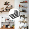 4x Black Wall Mounted L Shaped Angle Shelf Brackets Heavy Duty Corner Support UK
