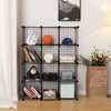 Industrial Metal Wire 12 Storage Cube DIY Shelving Unit Bookcase Organiser Black
