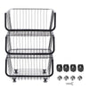 Metal Kitchen Storage Basket Trolley Rack Fruit Vegetable Food Mesh Holder Shelf