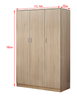 Modern Matt Oak 3 door triple wardrobe with shelves rail.Slow-clos