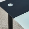 Dining Table Tempered Glass Top Metal Legs Kitchen Dining Room Home Black White