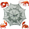 8 Holes Foldable Fishing Trap Net Crab Shrimp Crayfish Lobster Bait Cage Tool UK