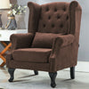 Occasional Chesterfield Tub Chair Upholstered Wing Backed Armchair Lounge Fabric