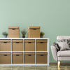 Pack of 10 Strong Cardboard Cube Storage Boxes with Lid and Handles