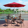 Adjustable 2.7M Garden Parasol Sun Shade Outdoor Patio Steel Round Umbrella New