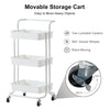 3 Tier Slim Kitchen Storage Trolley Cart Rack Tray Shelf Rolling Wheel W/ Handle