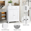 Bathroom Floor Cabinet Wooden Storage Cupboard W/ Drawer & Adjustable Shelf
