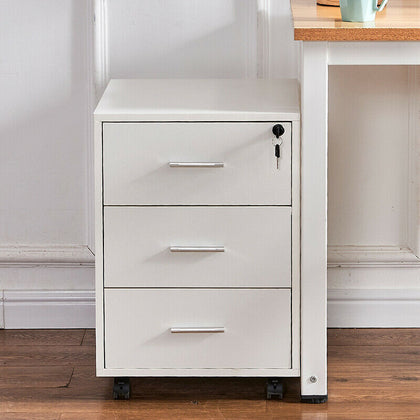 Mobile Filing Cabinet Lockable Storage Unit Cupboard with Drawers Home Office BN