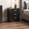 Riano Bedside Chest 1 2 3 Drawer Black Wood Bedroom Storage Furniture Unit