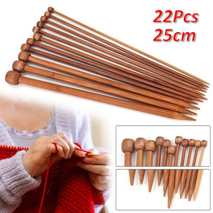 Bamboo Knitting Needles Set Carbonized Bamboo Knitting Needles Wooden Single UK