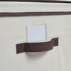 Set Of 3 Foldable Cube Storage Folding Fabric Clothes Basket with Lid Box Beige
