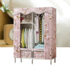 Large Canvas Wardrobe Foldable Clothes Cupboard Storage Organiser Shelving Rail