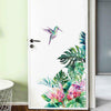 Tropical Leaves Flowers Bird Wall Sticker Living Room Wallpaper Home Wall Decal