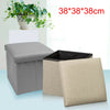 LARGE LINEN FOLDING STORAGE OTTOMAN POUFFE SEAT FOOT STOOL STORAGE BOX GREY