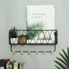 Metal Wire Wall Mounted Storage Shelf Decorative Holder Organizer Rack with Hook