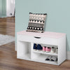 HOMCOM Wooden Shoes Cabinet Bench Hidden Storage Padded Seat Organiser
