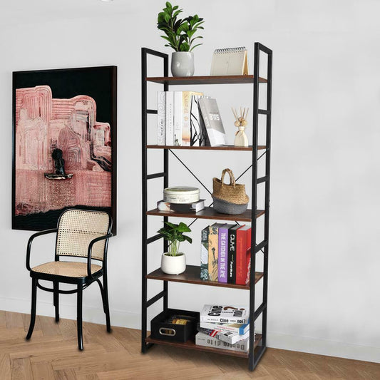 5-Tier Metal Ladder Shelf Bookshelf Storage Rack Plants Display Shelving Unit UK