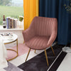 2Pcs Blush Pink Velvet Dining Chairs Accent Upholstered Kitchen Seat Metal Legs