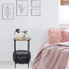 Small End Table Living Room Sofa Side Coffee/Tea Table with Fabric Storage