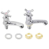 Basin Sink Tap Traditional Bath Twin Mixer Hot &Cold Cross Lever Wash Basin Tap