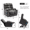 Electric Riser Recliner Chair Fabric Massage Heat Single Sofa Armchair Grey