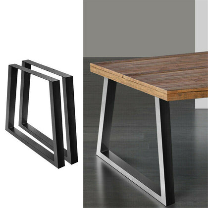 Pair of Table Legs Trapezium Iron Furniture Feet Dining Table Desk Bench Base