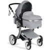 2 in 1 Baby Stroller Pushchair Convertible Reversible Bassinet Pram W/Rain Cover