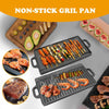 Non Stick Reversible Cast Iron Griddle Plate Grill Fry Pan BBQ Hob 50x23cm new