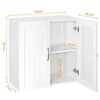 Double Door Bathroom Wall Cabinet Storage Cupboard w/3 Tiers Adjustable Shelves