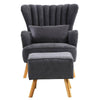 Wing Back Armchair Ridged Scallop Shell Tub Chair Single Seat Sofa