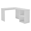 L-Shaped Home Office Desk Corner Computer Desk Black/White for Home Study Work
