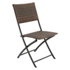 Lightweight Brown Ratten Bistro Set Patio Garden Furniture Table+2Chairs Folding