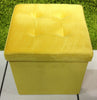 Luxurious Foldable Small Brushed Velvet Storage Box Seat Ottoman