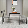 Dining Table and Chairs Set Wooden Steel Frame 2/4 Seat Modern Kitchen Set Grey