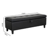 Storage Ottoman Bench Faux Leather Padded Seat Bed End Bench Hallway Long Stool