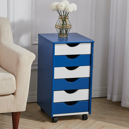 Chest of 6 Drawers Bedside Table Storage Cabinet Bedroom Organiser Nightstand