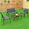 4 Piece Garden Furniture Bistro Set Patio Conversation Table Chair Set Poolside