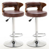 Bar Stools 2X Leather Swivel Bar Stools Gas Lift Rest Chairs Kitchen Breakfast