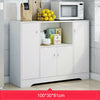 White Sideboard Storage Cupboard Display Cabinet Matt Sides With Drawers & Doors