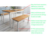 Solid Wooden Dining Table and 2 Benches 4 Seat Set Home Kitchen Room Furniture