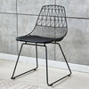Set of 2 Black Dining Chair Metal Wire Style Chair Kitchen Living Room Home UK