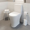 Close Coupled Bathroom Toilet Modern White Square Ceramic Soft Close Seat WC Pan