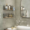 2pcs Vintage Industrial Wall Shelf Mounted Unit Wire Wooden Rack Storage Display