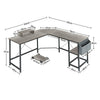 Light Grey L Shaped Desk Working Gaming Computer Corner Table with Storage Shelf